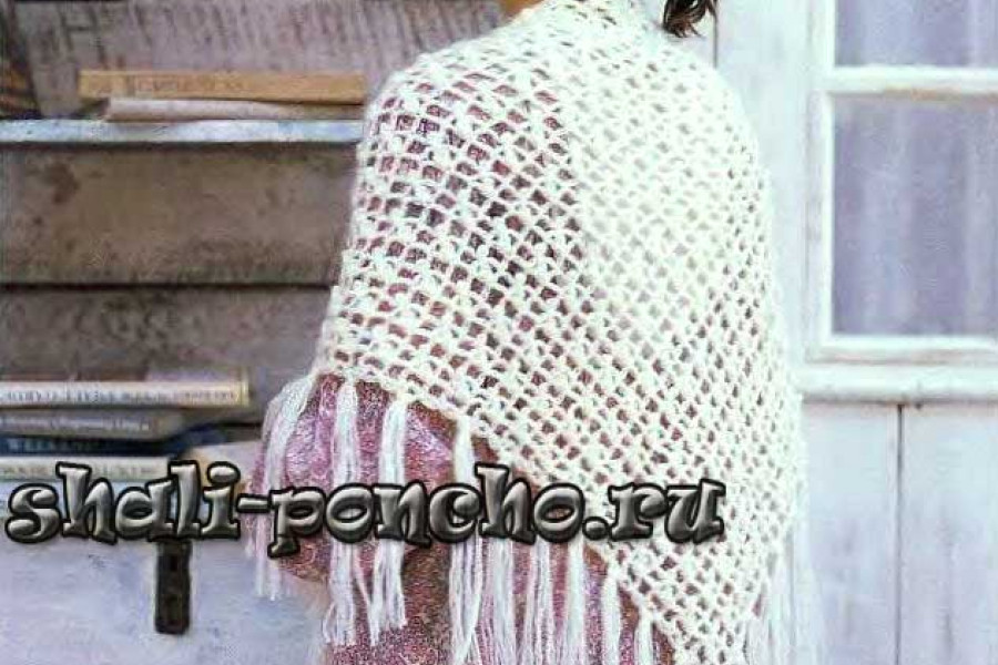 Mini Shali Ажурная белая шаль